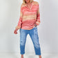 Silk tunic with colour gradient and heart details - pink-multicoloured