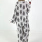 Zweiteiler mit Ornament Print - schwarz-creme