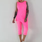 Long Top asymmetrisch - neonpink