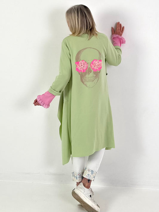 Sweatmantel Skull - lindgrün