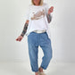 T-Shirt mit Schuhprint - weiss-beige