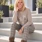 Pullover mit Strass-Cartoon-Motiv - taupe