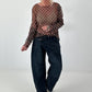 Mesh Shirt mit Punkten - mokka