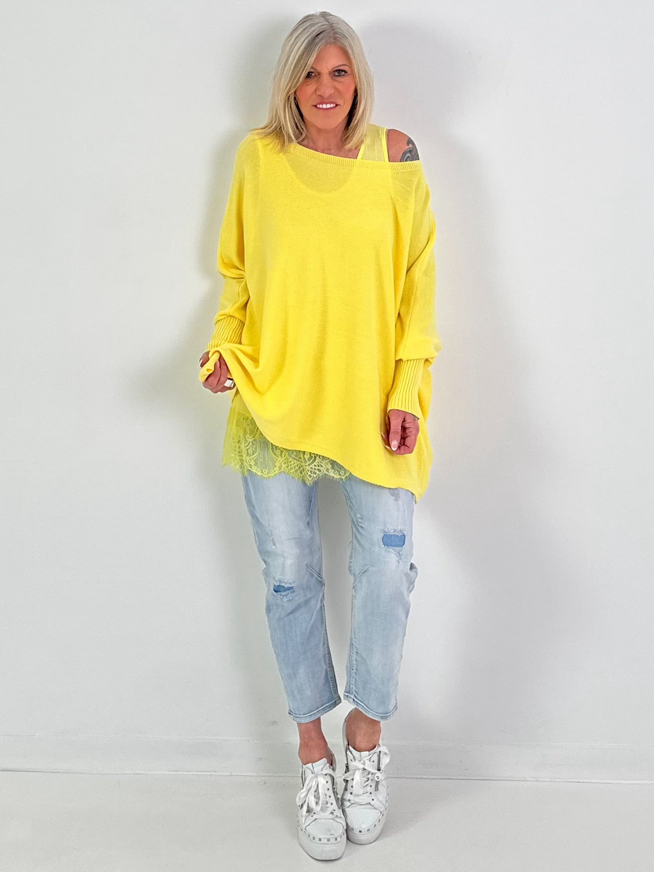 Pullover Good Vibes - gelb