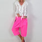 Tunic with Tie and Ruffles - White