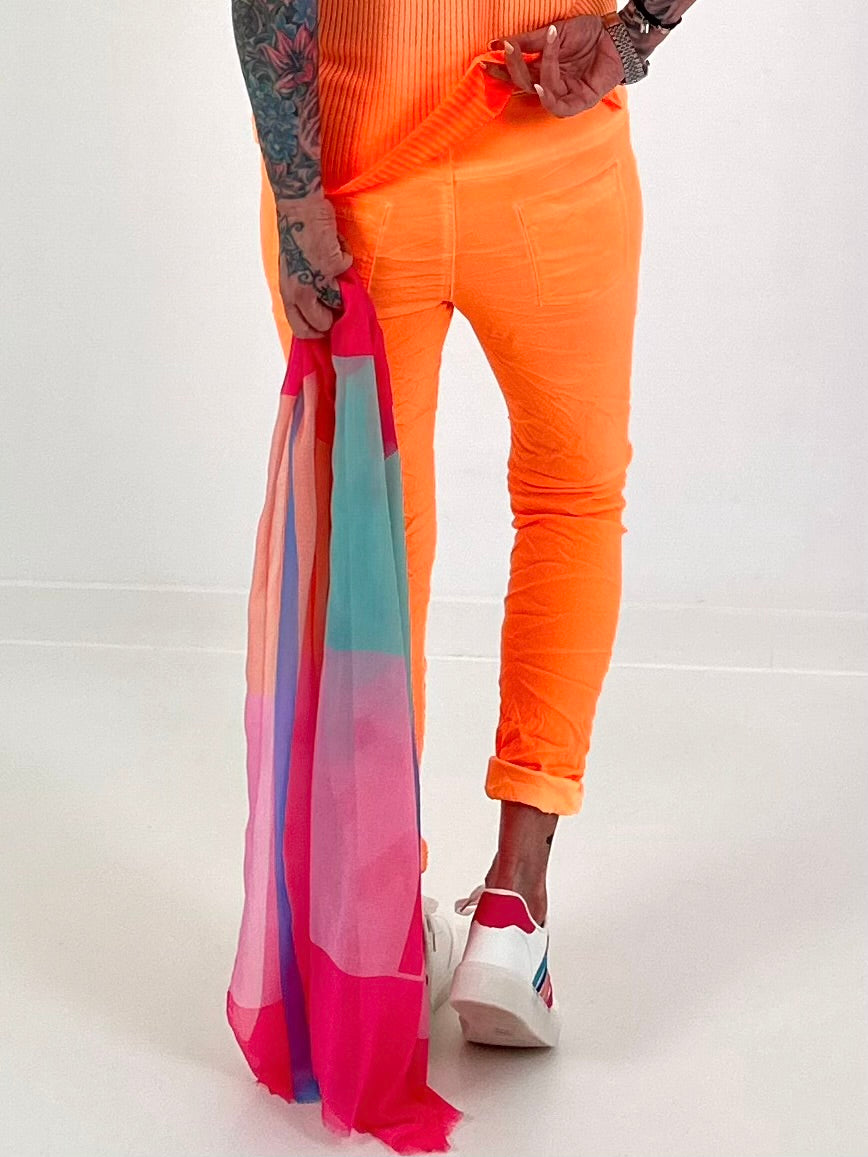 Hose im Knit-Look - neonorange( lieferbar ab 26.03.26)
