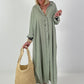 Linen dress - khaki