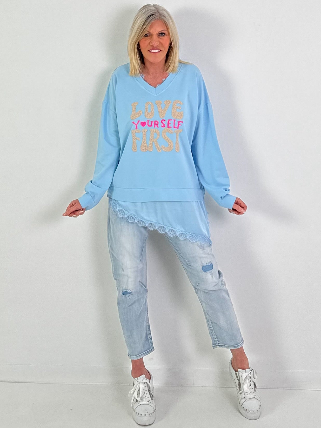 Sweater yourself - hellblau