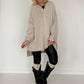 Oversized Long-Sweatjacke im Used-Look - beige