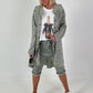 Oversized Leo Leinen Military Mantel - khaki