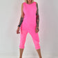 Long Top asymmetrisch - neonpink