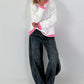 Sweatshirt mit trendigen Sternelementen- weiss