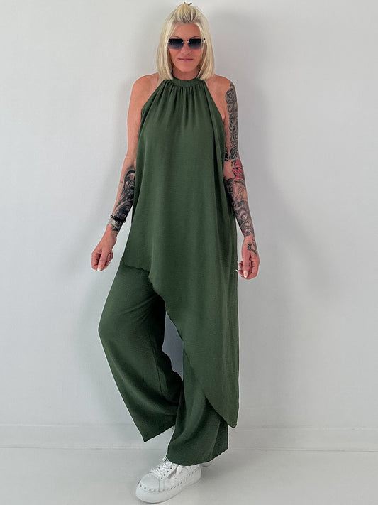 Leichter Zweiteiler asymmetrisch - khaki