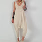 Jumpsuit mit Nieten- beige