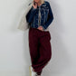 Pants with elastic waistband - burgundy
