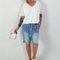 Gathered Hem T-Shirt - white