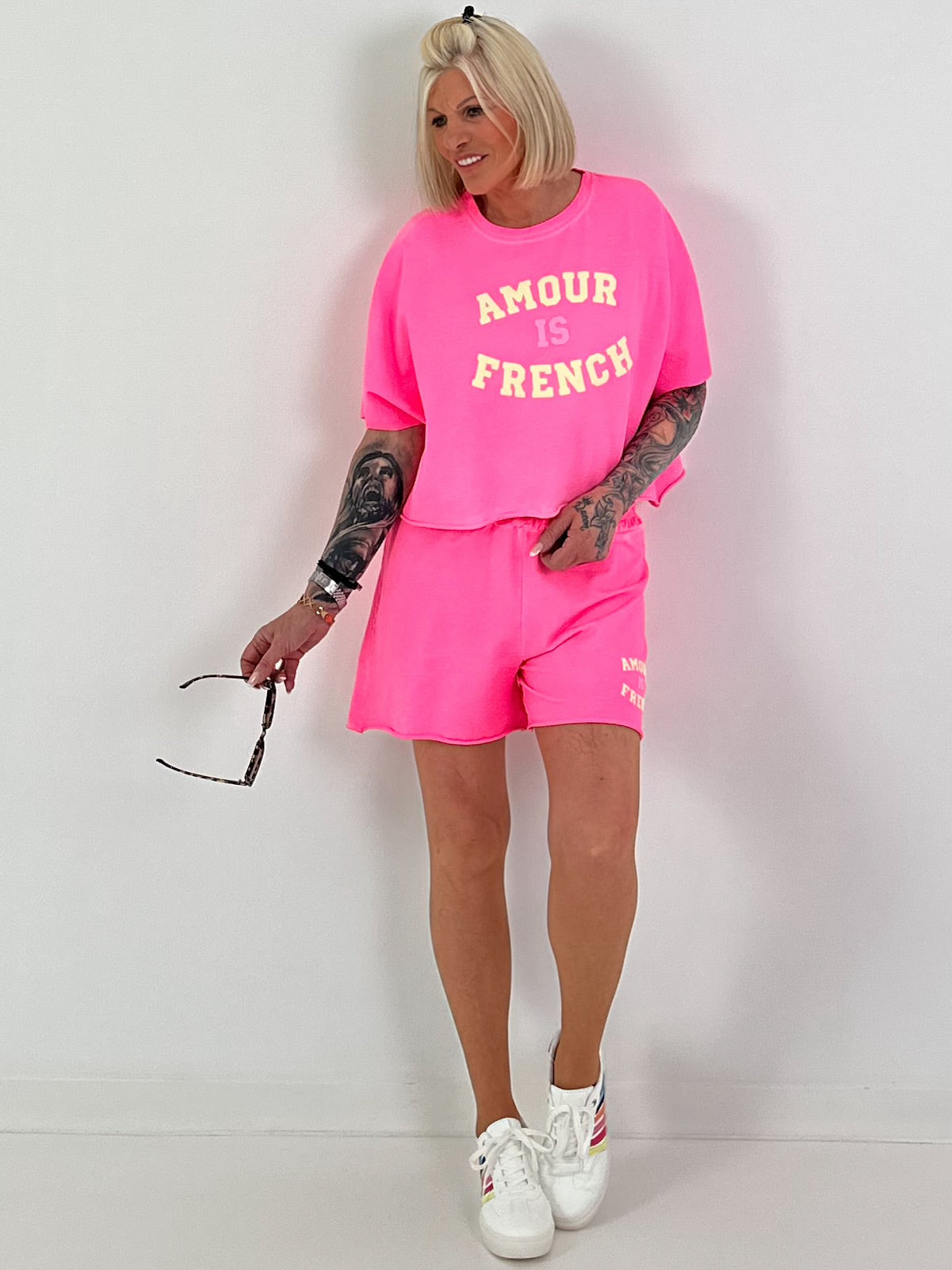 Two-piece set Amour - neon pink