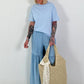 T-shirt with glitter details - light blue