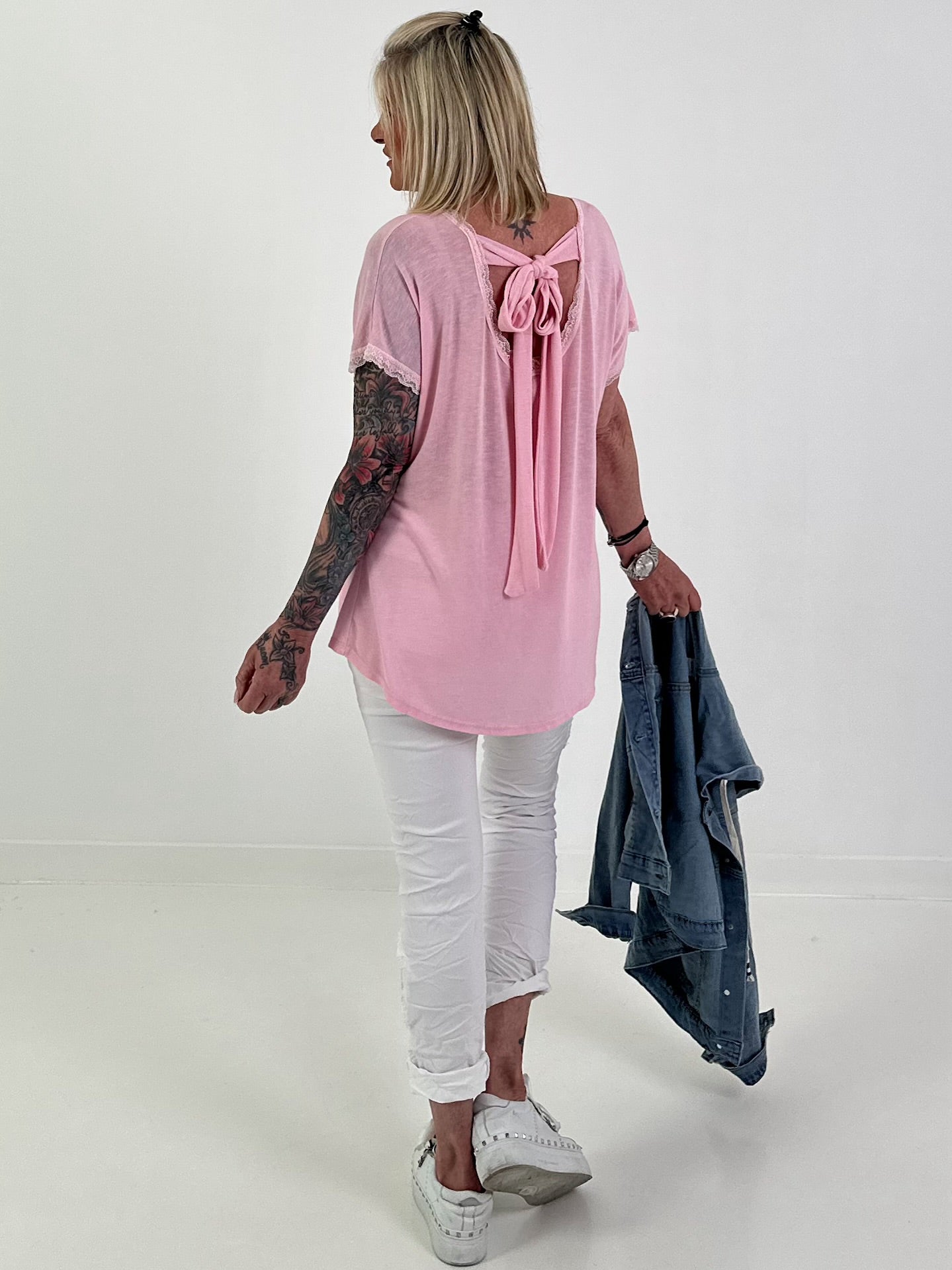 T-shirt with back bow - pink