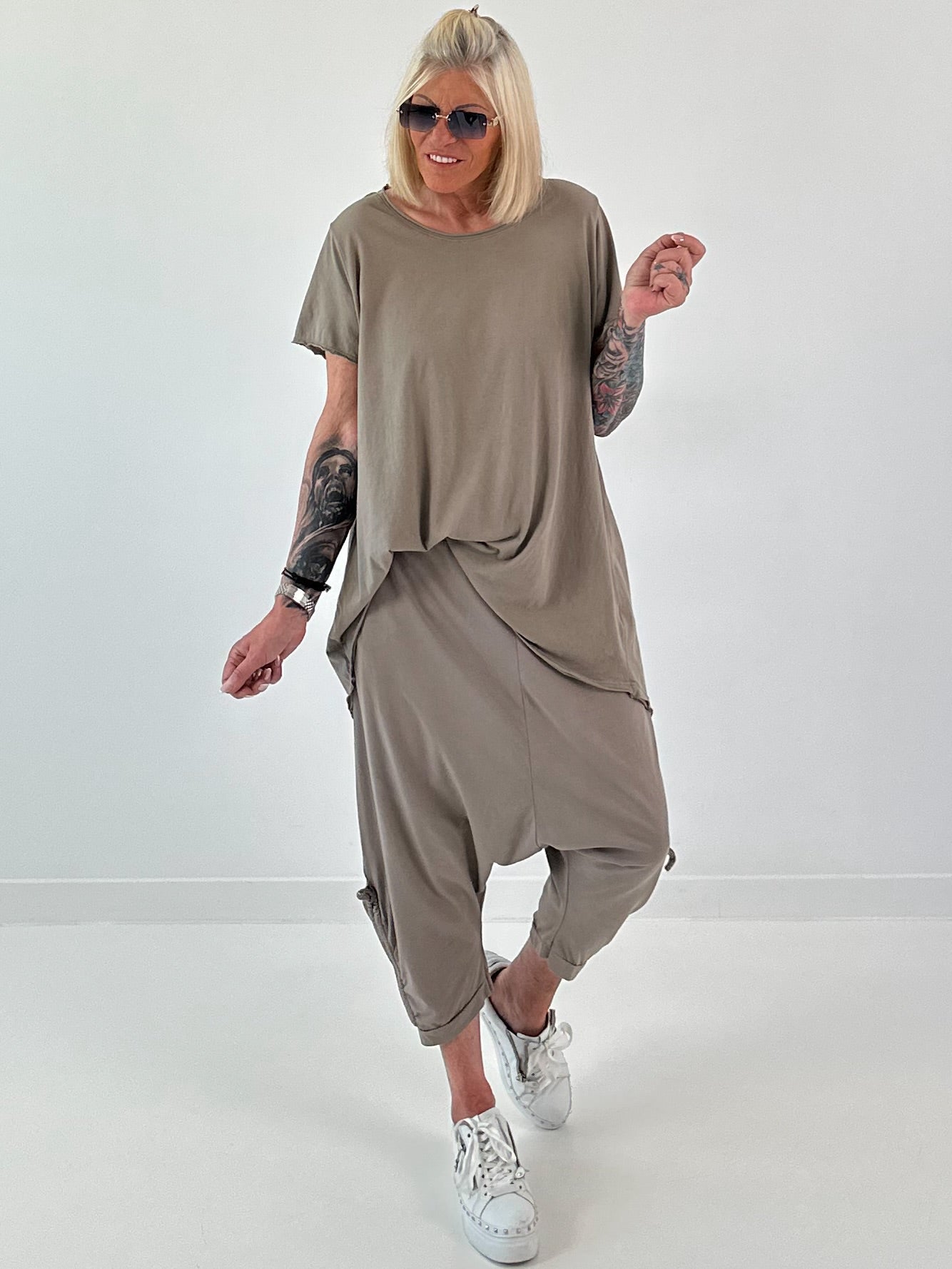 Oversized T-shirt - taupe