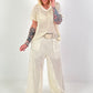 Crochet Top with Lurex - beige