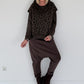 Kurzarm-Hoodie mit All Over Leo-Print - mokka