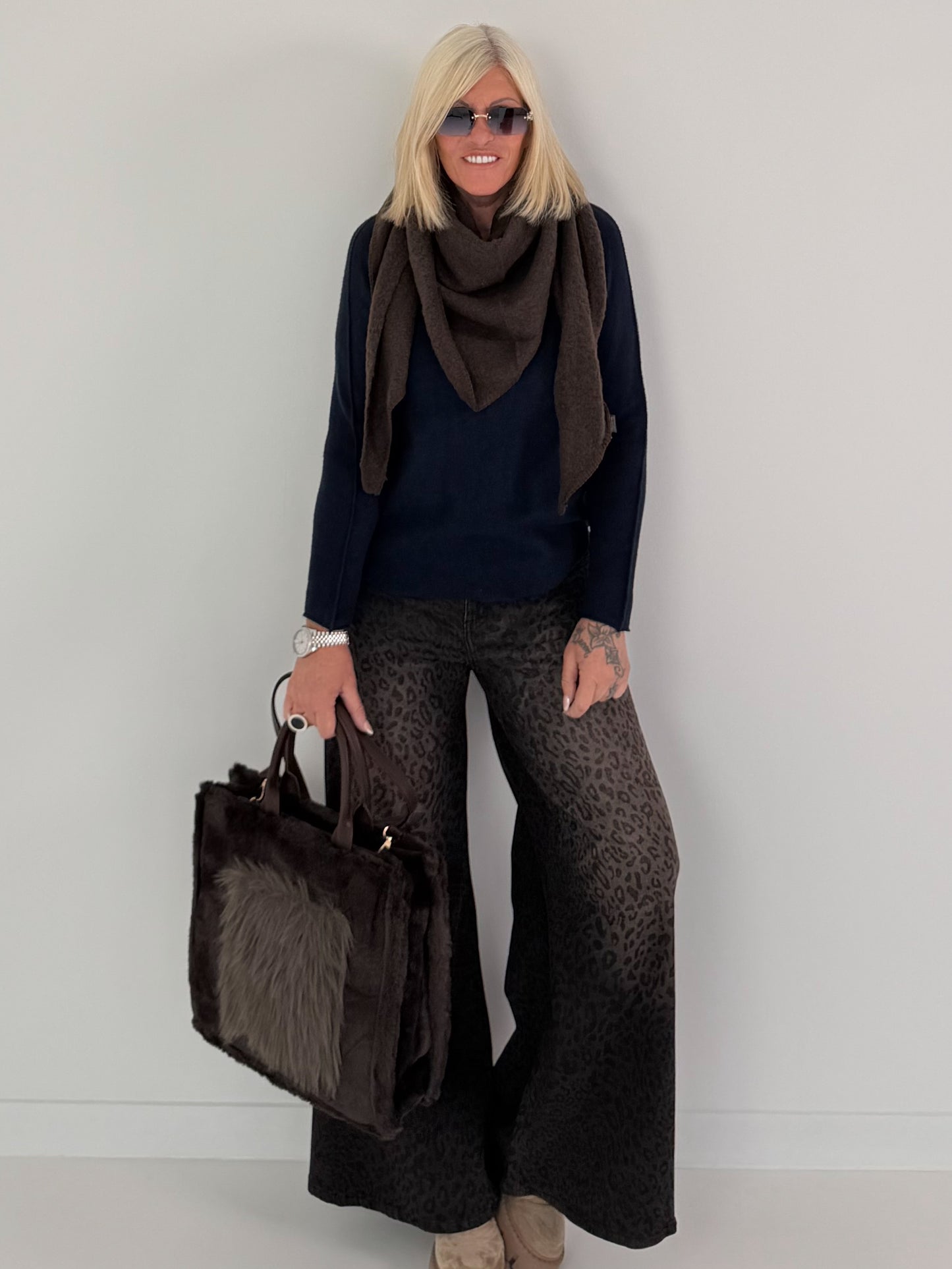 Weicher Basic Pullover - marine