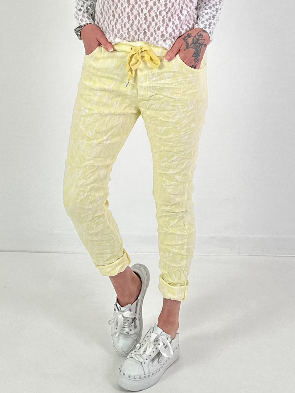 Hose mit Muster - gelb