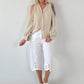 Bluse mit cold shoulder Detail - beige