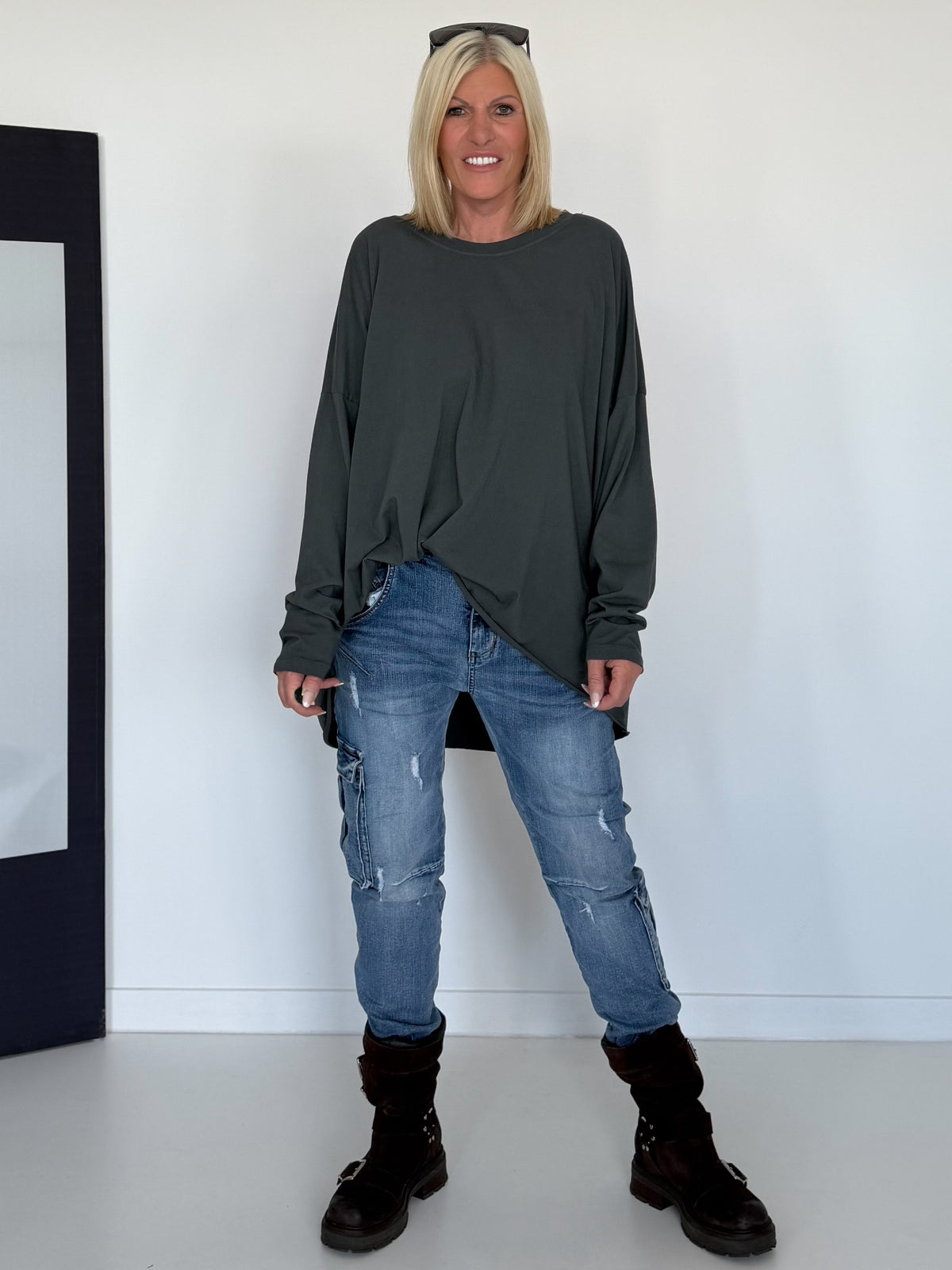 Oversized Shirt Style - anthracite