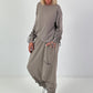 Haremhose mit Knopfdetails - taupe