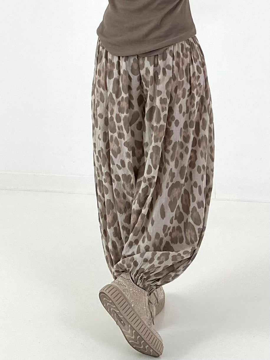Leichte Pumphose mit stylischem Print  - beige-mehrfarbig