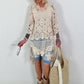 Crocheted Tunic with Pattern - beige