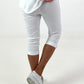 Capri Pants with Tie Waist - White