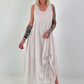 Sommerkleid mit Raff-Detail - beige