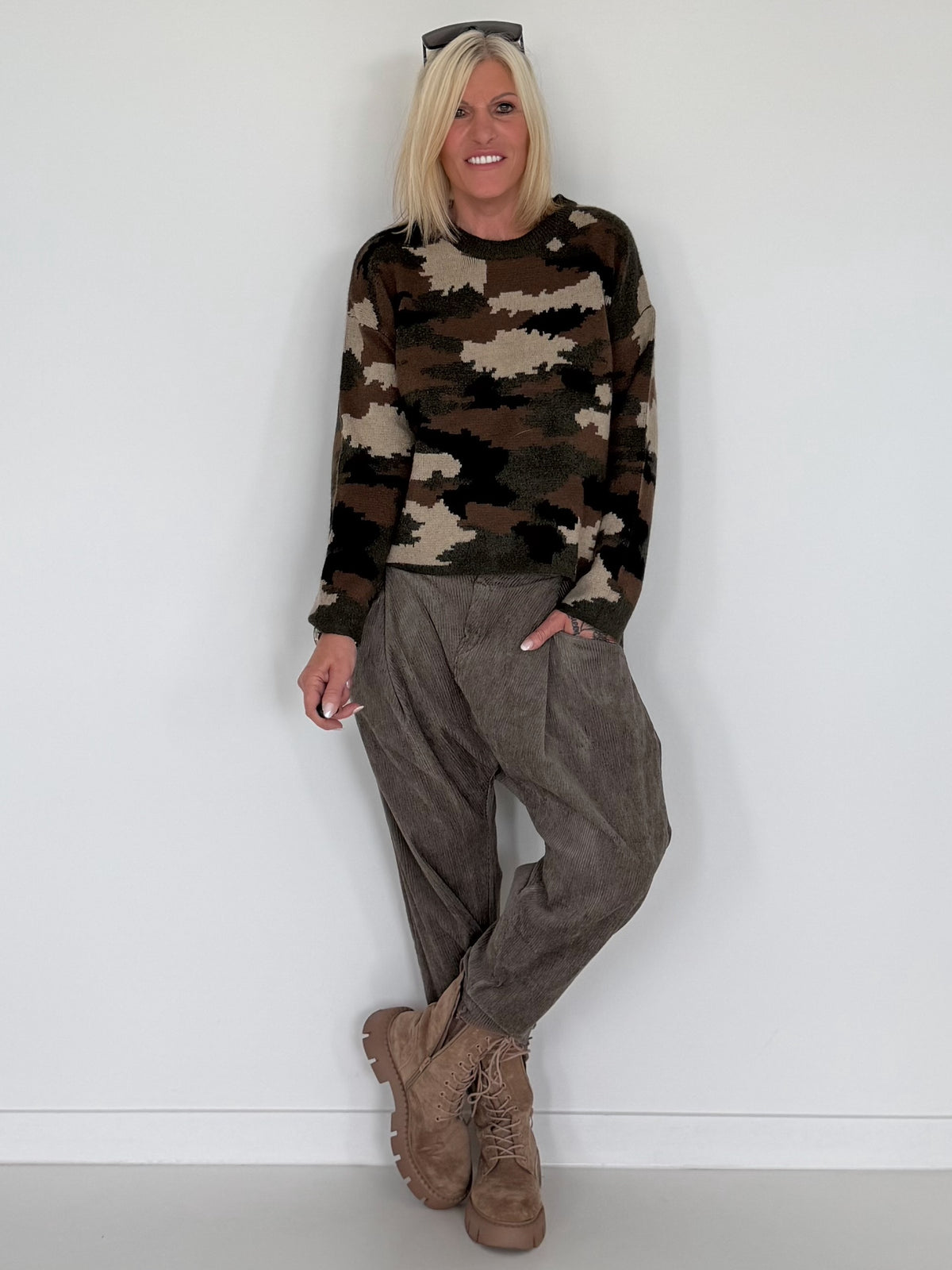 Cord-Baggy - taupe