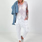 Argyle vest - white-grey