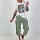 Trousers with eyelet details - khaki