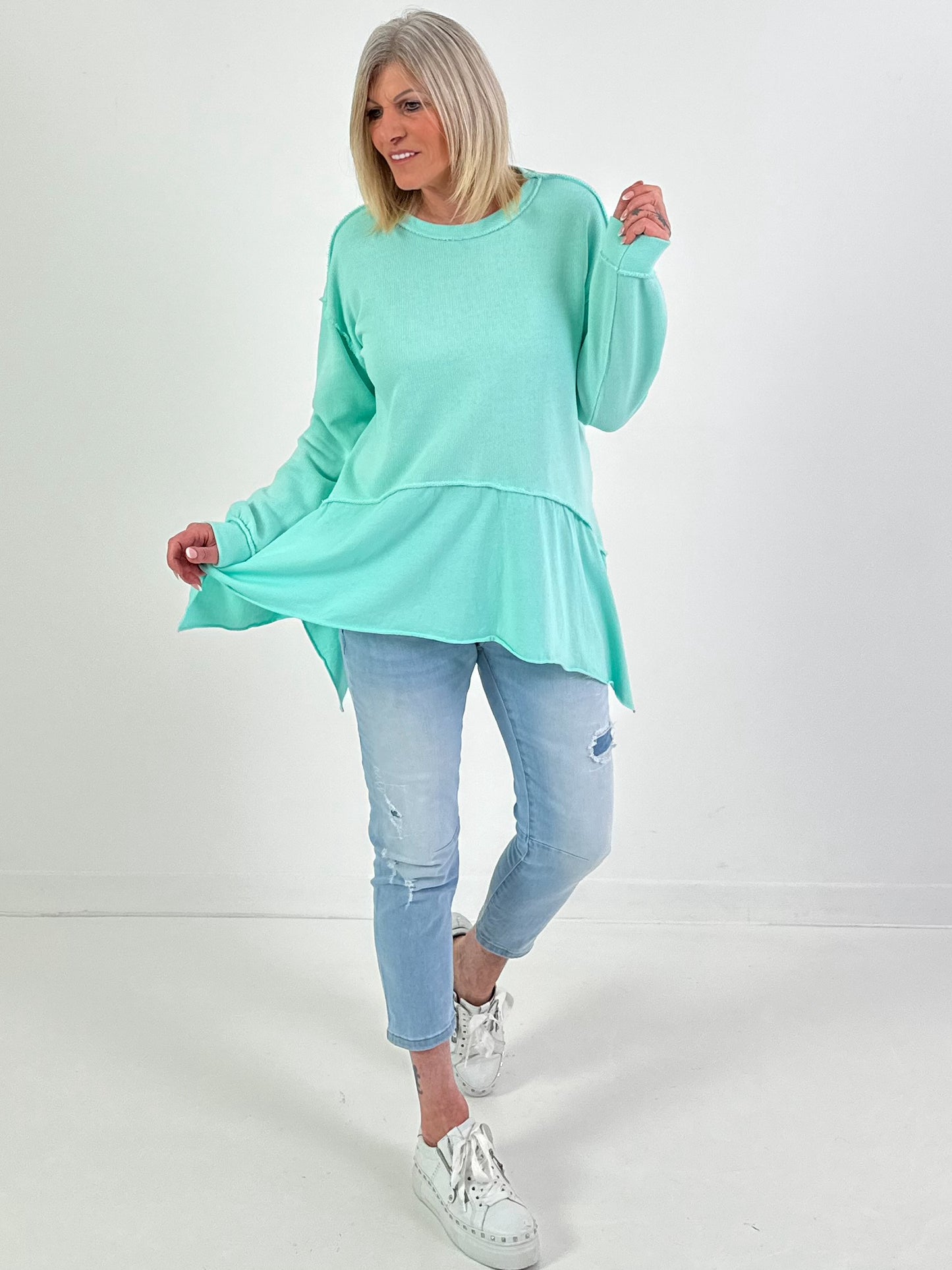 Sweater Modell "Drift Ensemble" - watergreen