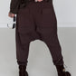 Baggy Hose mit Patten - mokka