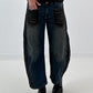 Ballon Jeans broek met leuke details - denim-zwart