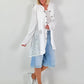 Oversized Leinen-Military Blazer - weiss