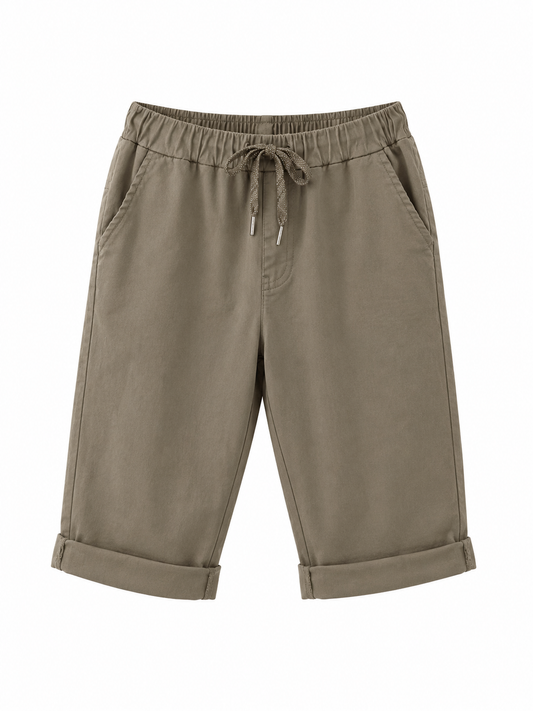 Kurze Hose mit Bindeband - taupe