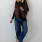 Stylische fake Fell Weste - mokka