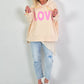 Oversized hoodie Love - beige