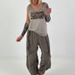 Feinstrick Top mit Leo Patch - taupe