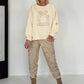 Sweater mit 3D-Print - beige-leo