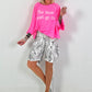 Oversized Shirt Show Must Go On - neonpink