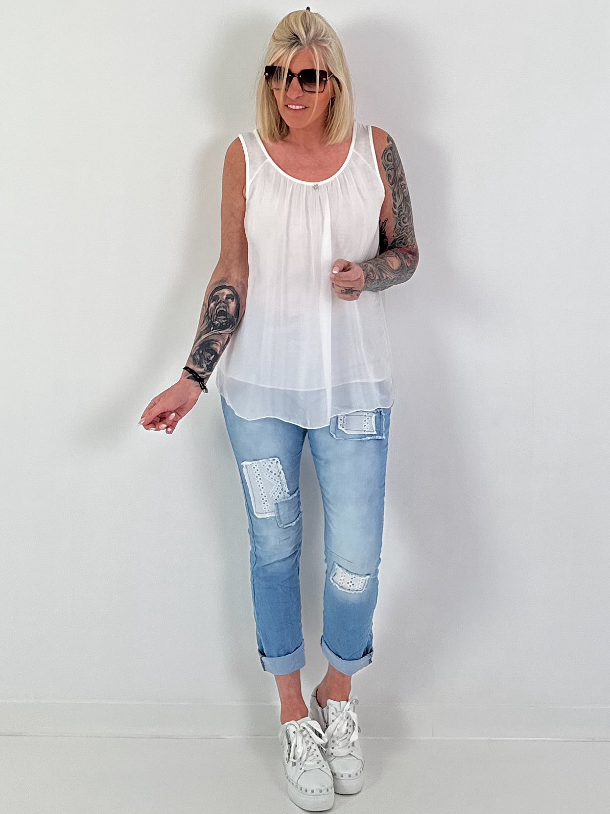 Silk top - white
