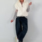 Weste mit besonderen Verschlussdetails - creme